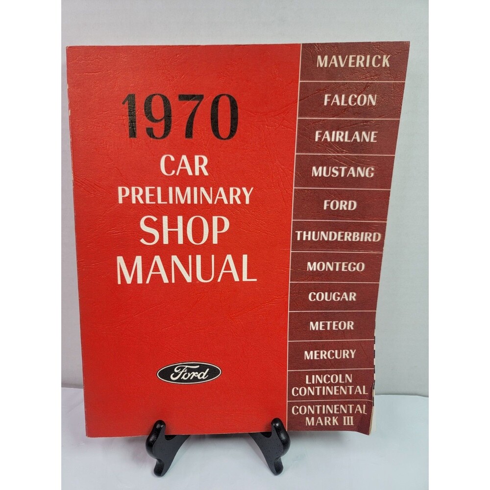 1970 Ford Car Preliminary Shop Manual Maverick Mustang Cougar Lincoln OEM